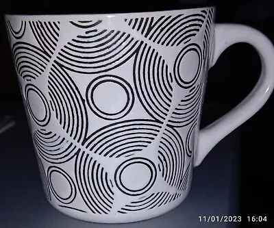Buy Mugs Actually Stoneware Large Cup Black White Circles Geometric Mug Coffee Geo • 5.99£