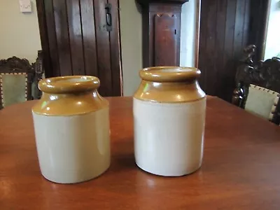 Buy 2 Stoneware Jar Salt Glazed Earthenware Storage Pots Kitchen Utensils  7.5  & 8  • 14£