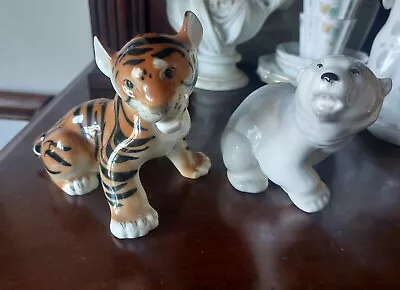 Buy Lomonosov Porcelain Tiger Cub & Polar Bear  Figurine Made In USSR-13 Cm • 15£