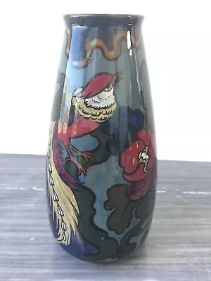 Buy Art Deco Pottery Vase Golden Pheasant Decoro Original 21 Cm High • 84£