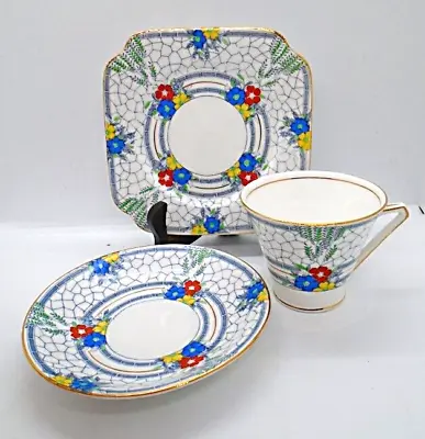 Buy Bell China Shaw & Coggins Cup Saucer & Plate Trio Art Deco. Hand Painted. Rare. • 6.99£