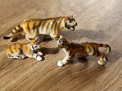 Buy Vintage  1960's Japanese Vintage 3 Tiger Cat Family Miniature Bone China  • 5£