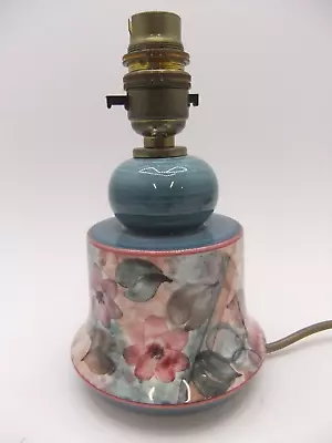Buy Jersey Pottery Table Lamp Floral Design 8  Tall Vintage Blue Flowers #C1 • 19.99£