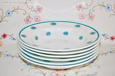 Buy 1950s Susie Cooper China Blue One O'Clock Set Cereal Bowl Pasta Plate Wedgwood • 6£