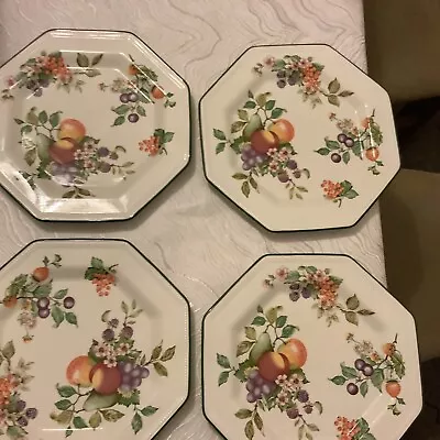 Buy JOHNSTON BROTHERS Fresh Fruit Octagonal Dinner Plates X4 • 13.99£