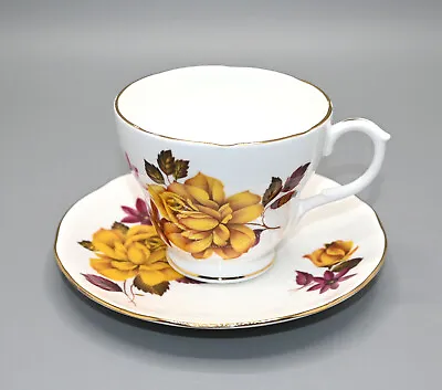 Buy Vintage Duchess Bone China England Tea Cup & Saucer Set Golden Yellow Roses • 12.29£