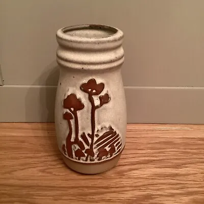 Buy Vintage Tremar Cornish Pottery Stoneware Vase Trees & Mushrooms 6.25” Tall • 5.50£