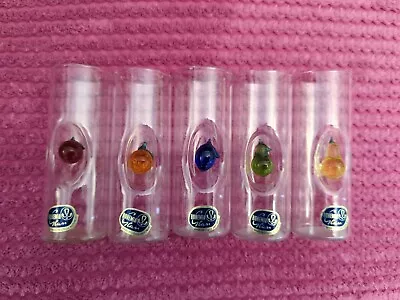 Buy Bohemia Glass, Shot Glasses Set Of Five, Glass Fruits Rare Set In Excellent Cond • 45£