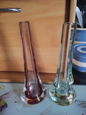 Buy Vintage  Caithness Oban Art Glass Bud Vases Approx 19cms High • 13.50£