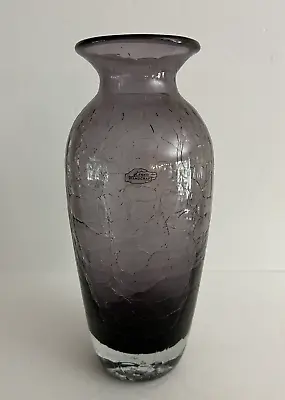 Buy Blenko Heavy 12  Plum/Amethyst Vase In A Beautiful Crackle Pattern • 55.95£