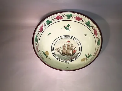Buy Staffordshire Creamware Liverpool Polychrome Bowl  Duff Missionary Ship 1794 • 991.51£