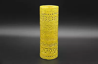 Buy Vintage MCM Bitossi Yellow Cylinder Italian Pottery Vase B37/16 By Aldo Londi • 92.69£