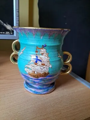 Buy Crown Devon Ard Deco? Porcelain Vase With Galleon Decoration Multicoloured • 21£