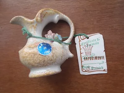 Buy VINTAGE CAPODIMONTE WITH LABELS & BOX - Small Italian Hand Painted Jug / Pitcher • 4.50£