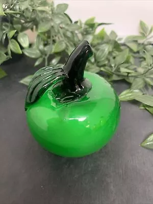 Buy Vintage Murano Glass Green Apple Fruit Ornament Paperweight • 25.99£