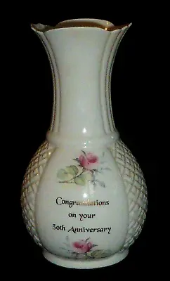 Buy Vintage Irish Donegal Parian Vase ‘Congratulations On Your 30th Anniversary’ • 19£