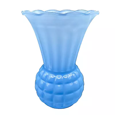 Buy Anchor Hocking Fire King Light Blue Vase Pineapple Bubble Glass 9 Inch • 52.75£