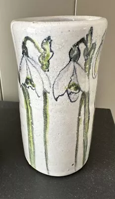 Buy Anne Stacey VESSELS Studio Pottery Vase Snowdrops Handmade In Cornwall 5” Tall • 30£