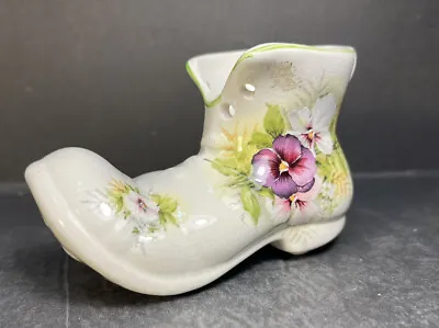 Buy Old Foley Vintage James Kent Porcelain Shoe Decor Pansy Flower Planter England • 9.48£