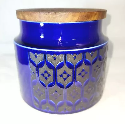 Buy Vintage Hornsea Heirloom Cobalt Blue Coffee Jar With Walnut Lid/Made In England • 42.56£