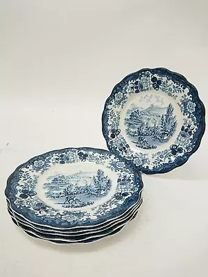 Buy Vintage Rare Royal Worcester 1790 Palissy Avon Scenes England 6 X 23cm Plates  • 6.99£