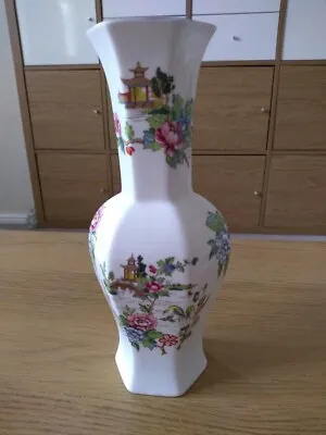 Buy Vintage Crown Staffordshire Fine Bone China Pagoda Pattern Hexagonal Vase   • 7.99£