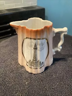 Buy Victorian 9cm China Pink Lustre Jug With The Tower New Brighton Picture • 15£