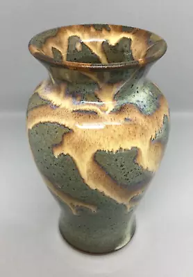 Buy C2000 Keith Martindale 6  Vase Fire Green Brown Glaze Seagrove NC • 42.69£