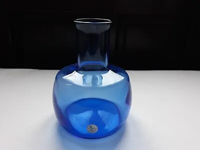 Buy Vintage Sea Glasbruk Sweden Cobalt Blue Glass Carafe Style Vase • 11.99£