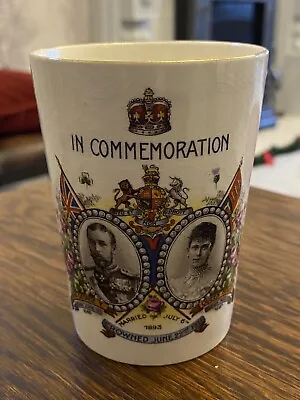 Buy Antique Devon Ware - King George V & Queen Mary In Commemoration Beaker 1911 Cup • 10£
