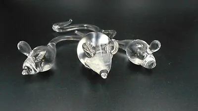 Buy Vintage Clear Art Glass Mice ~ Set Of 3 • 19.16£