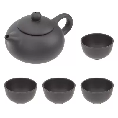 Buy Purple Clay Tea Set Chinese Kung Fu Teapot Antique Ceramic Tea Ware (Black)-OX • 11.95£