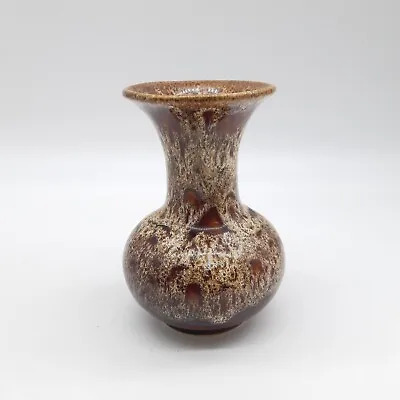 Buy Fosters Pottery Brown / Beige Vase  1970s Drip Glaze  Style 5.5  Tall (#H1/10) • 4.99£