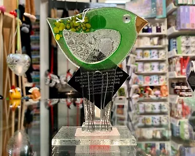 Buy Fused Glass Ornament Bird Green - Nobilé Glassware - 242-N10 • 28.99£