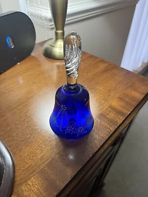 Buy Vintage Blue Glass Bell 15cm Tall • 7.50£