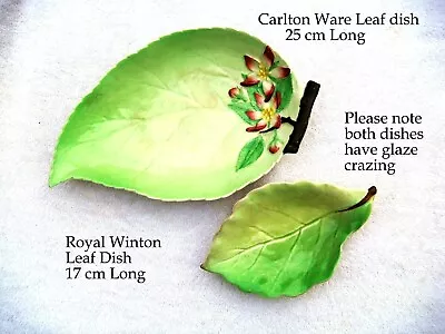 Buy 2 X Vintage Carlton Ware & Royal Winton Leaf Dishes • 9.99£