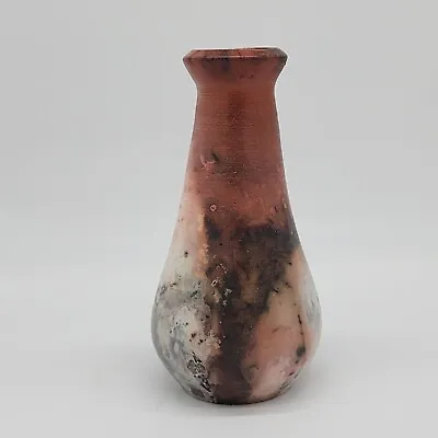Buy Pit Fired Pottery Vase Signed 7  Tall VTG Copper White Black • 37.92£