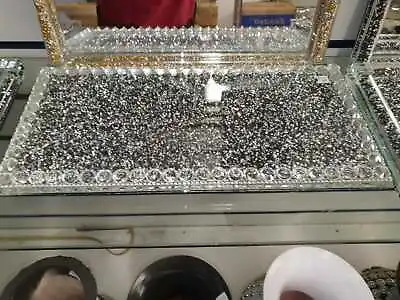 Buy MIRROR CRUSHED DIAMOND TEA COFFEE SUGAR CANISTER JAR BISCUIT TRAY BLING Gift • 32.99£