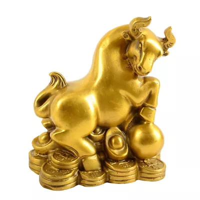 Buy  Copper Bull Ornament Cow Home Decor Statue Zodiac Ox Decorations • 71.55£