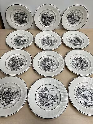 Buy Vintage Digoin Sarreguemines Les Mois “The Months” 12 Ceramic 18cm Plates ~ Rare • 50£