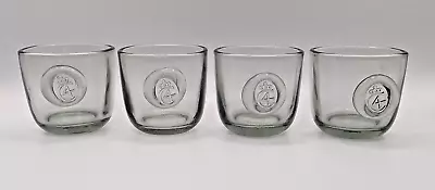 Buy Set 4 Mid-Century MCM Style Shot Glasses C4 Crown Emblem Scandinavian Smoke Grey • 9.99£