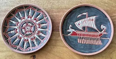 Buy Terracotta Wall Plates 7” Hand Made & Painted Bonis Pottery Rhodes Greece • 19.99£