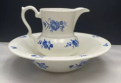 Buy Vintage Lord Nelson Pottery England Pitcher W/ Matching Bowl Floral Porcelain • 31.64£