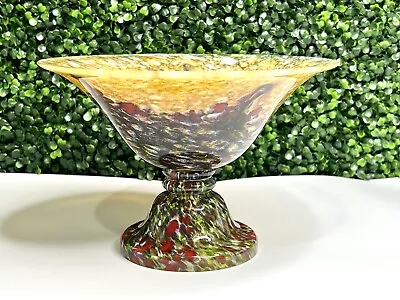 Buy Rare Antonin Ruckl Bohemian Art Glass Pedestal Bowl Circa 1925 • 96.41£