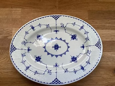 Buy Vintage Furnivals Limited Denmark Oval Plate Platter 30cm Blue VGC • 14£