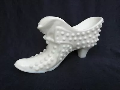 Buy Fenton Glass Shoe Boot Ornament Milk Opalescent White Color • 8.99£