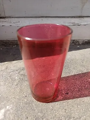 Buy Antique Small Late Victorian Cranberry Tumbler Beaker Glass • 12.95£
