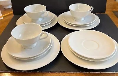 Buy K & A Krautheim Selb Bavaria Germany White Mid Century Cups Saucers,bread& Salad • 81.66£