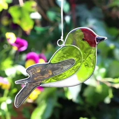Buy Christmas Sun Catcher Goldfinch Bird Stained Glass Hanging Decoration Window • 6.99£