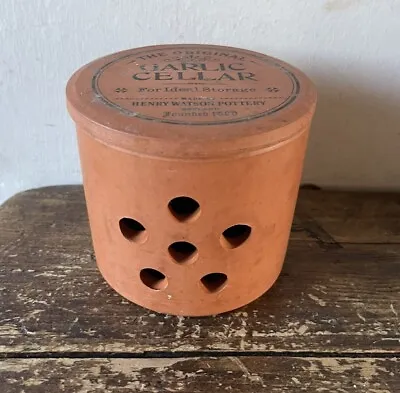 Buy Vintage Henry Watson Suffolk Pottery The Original Garlic Cellar / Jar Terracotta • 12.99£